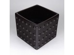 Barna mázas kerámia kaspó 16.5 x 13.5 x 13.5 cm