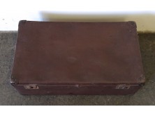 Régi nagyméretű Vulcanfiber koffer bőrönd 27 x 42 x 75 cm