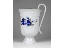 Régi jelzett aranyozott talpas porcelán bögre 14 cm