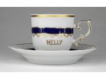 Nelly feliratos Hollóházi porcelán kávéscsésze