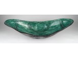 Jelzett nagyméretű Takács kerámia gyümölcskínáló tál 17 x 45 cm