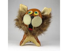Gyönyörű retro bőr oroszlán figura 14 cm