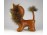 Gyönyörű retro bőr oroszlán figura 14 cm