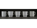 Fehér vegyes porcelán teásbögre készlet 5 darab