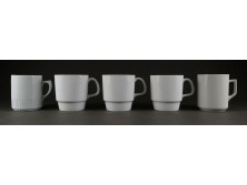 Fehér vegyes porcelán teásbögre készlet 5 darab