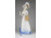 Jelzett virágkosaras porcelán hölgy figura 24 cm