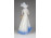 Jelzett virágkosaras porcelán hölgy figura 24 cm