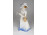 Jelzett virágkosaras porcelán hölgy figura 24 cm