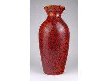 Mid century narancs mázas pesthidegkúti retro kerámia váza 23 cm