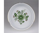 Zöld virágmintás Hollóházi porcelán hamutál 10.5 cm