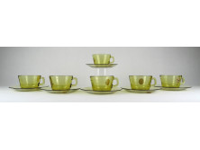 Pyrex Industria Argentina borostyánsárga üveg teáskészlet 6 darab