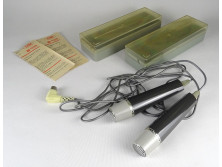 Retro UNITRA MDO IX duo mikrofon pár dobozában 1978