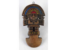Középamerikai kerámia totem faidísz 14 cm