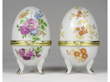 Nagyméretű porcelán tojás bonbonier pár 9.5 cm