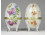 Nagyméretű porcelán tojás bonbonier pár 9.5 cm