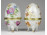 Nagyméretű porcelán tojás bonbonier pár 9.5 cm