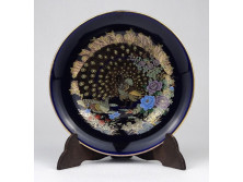 Aranyozott pávadíszes kobaltkék porcelán tányér SOGALUX JAPAN 12.5 cm