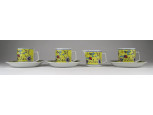 Citromsárga porcelán kávéskészlet