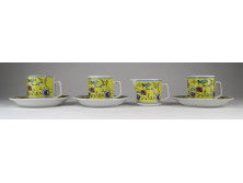Citromsárga porcelán kávéskészlet