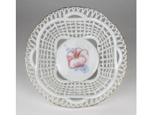 Jelzett áttört porcelán kínáló kosár 15 cm