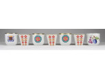 Vegyes Hollóházi porcelán stampedlis pohár készlet 7 darab