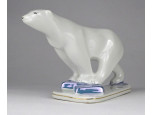 Régi jelzett porcelán jegesmedve figura 16.5 cm