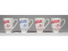 Régi Becher's porcelán likőrös pohár készlet 4 darab