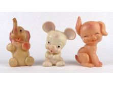 Retro sípolós gumi játék figura 3 darab