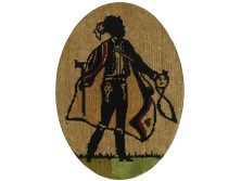 Régi tűgobelin rokokó árnyékkép 37.5 x 31 cm