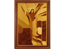 Palotay jelzett intarziakép 37 x 27 cm
