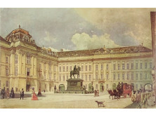 Színes keretezett nyomat Wien Josefplatz 27.5 x 38 cm