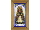 Keretezett dél spanyol csempekép Virgen del Rocio 36.5 x 22.5 cm