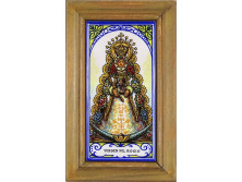 Keretezett dél spanyol csempekép Virgen del Rocio 36.5 x 22.5 cm
