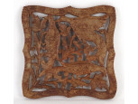 Indiai pávás fafaragás falidísz 20 x 20 cm