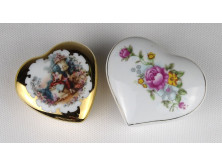 Szív alakú porcelán bonbonier 2 darab