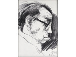 Keretezett Kirschner Kibédi Ervin szénrajz print 1997