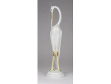 Hollóházi porcelán kócsag talapzaton 20 cm