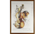Feuille d'études Pour Violin keretezett hegedű nyomat 1992