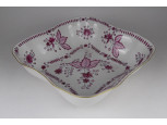Rózsaszín mintás Hollóházi porcelán kínáló tál