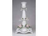 Nagyméretű rózsás porcelán gyertyatartó 23.5 cm