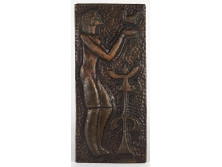 Élet - béke - szabadság jelzett bronz relief 28 x 12.5 cm