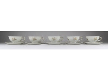 Régi jelzett aranyozott porcelán kávéscsésze 5 darab