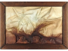 Mid century keretezett bőrkép 28 x 39.5 cm