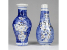 Régi kisméretű kék-fehér keleti porcelán váza 10 cm