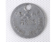 Eb védjegy kutya bárca biléta 1946 Budapest 