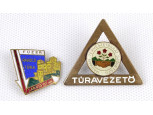 Régi zománc túravezető kitűző 2 darab