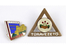 Régi zománc túravezető kitűző 2 darab