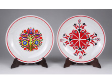 Régi Hollóházi porcelán fali tányér pár 15 cm