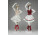 Régi nagyméretű sérült Hollóházi táncoló pártás menyecske porcelán figura pár 29.5 cm