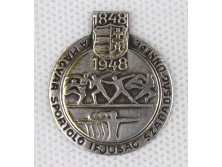 A magyar sportoló ifjúság - Szabadság ünnepe ezüstözött emlék lemez 1848-1948